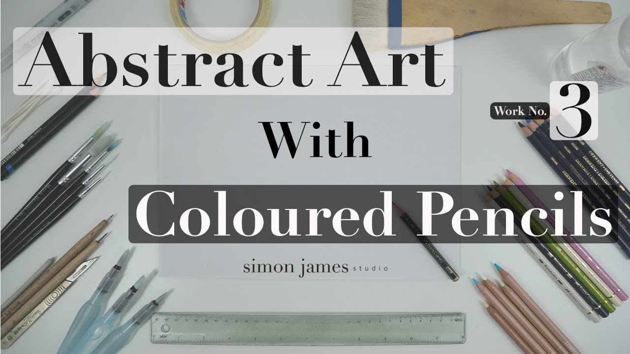 Abstract Landscape Art Using Coloured Pencils / Drawing and Painting Demo For Beginners / Timelapse