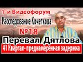 Перевал Дятлова. 41 Квартал- преднамеренная задержка