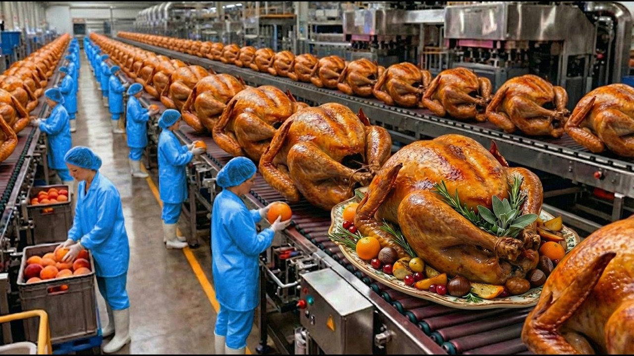 Roast Turkey Factory: How Millions of Roast Turkey Are Made in a Factory (Full Process)