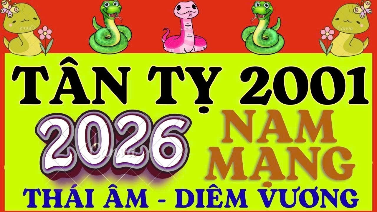 Tử vi tuổi Tân Tỵ 2001 Nam mạng năm Bính Ngọ 2026 - Sao Thái Âm - hạn Diêm Vương #tuvi  #tuvi2026 