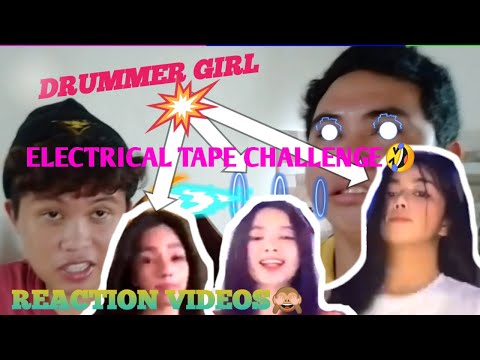 DRUMMER GIRL ELECTRICAL TAPE CHALLENGE | REACTION VIDEOS (REQUESTED VIDEO)