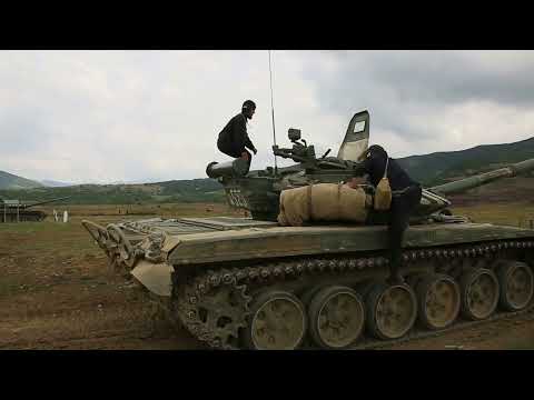 Южная Осетия - стрельба из пушек танков Т-72Б3 штатным снарядом