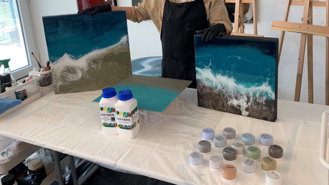 Meeresbild mit Resin und resi-CRETE Teil 1