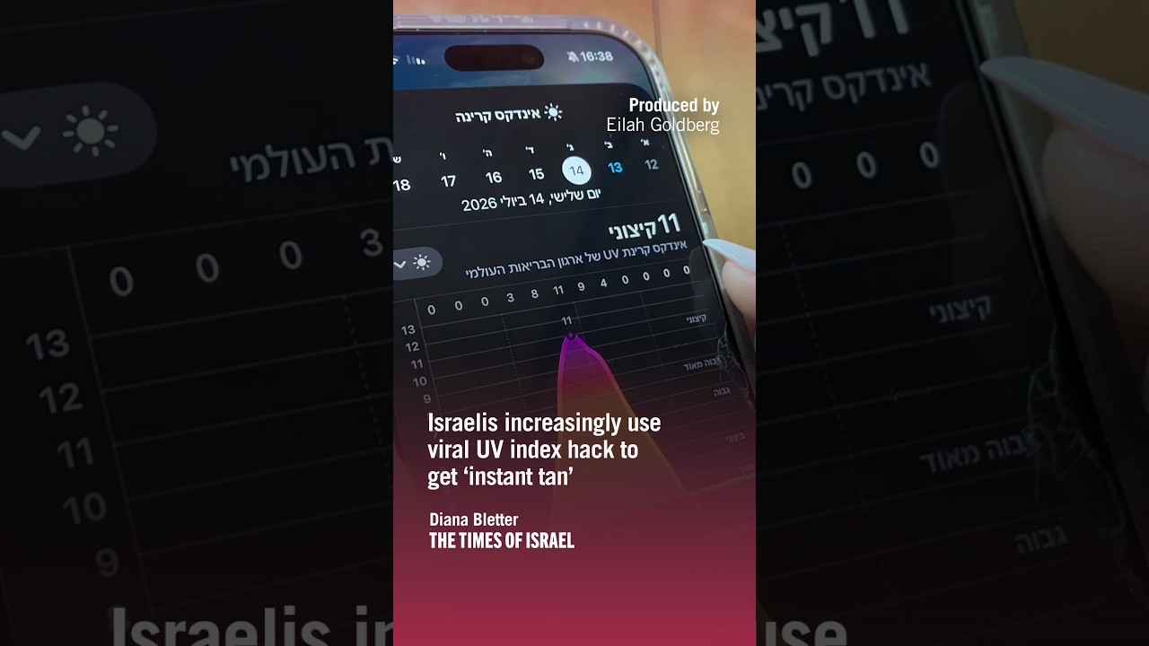 Israelis increasingly use viral UV index hack to get ‘instant tan’
