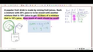 Linear Systems - Application (Mixture Problem)