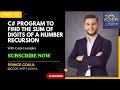 C# Sum of Digits Using Recursion | Simple Explained ||C# #sbo #sbotvm #workfromhome #csharptutorial