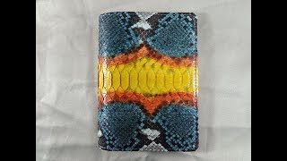 Handmade Python Snakeskin Leather Wallet  MEN'S BIFOLD WALLET  Multicolor Python Snakeskin Wallet  F Wealth