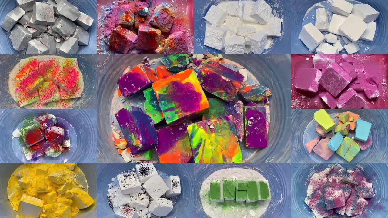 Soft and crispy ader gymchalk crush asmr by @tamagramasmr4872 | Edit comp : pj, dyed, pigment powder