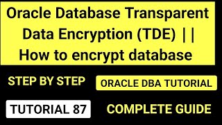 Oracle Database Transparent Data Encryption (TDE) || How to encrypt a tablespace