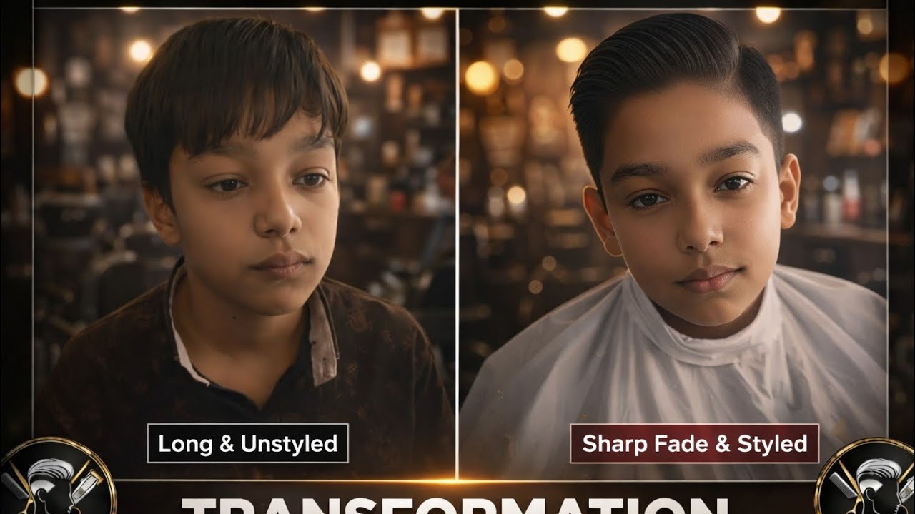 Before vs After Kids Haircut Transformation 😱✂️ | Clean Fade & Stylish Look