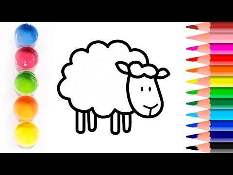 GLITTER ✨ We draw a CUTE SHEEP 🐑 Coloring and drawing 💫