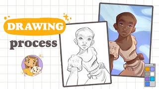 ✏️Drawing a girl from sketch to color | Procreate Shorts