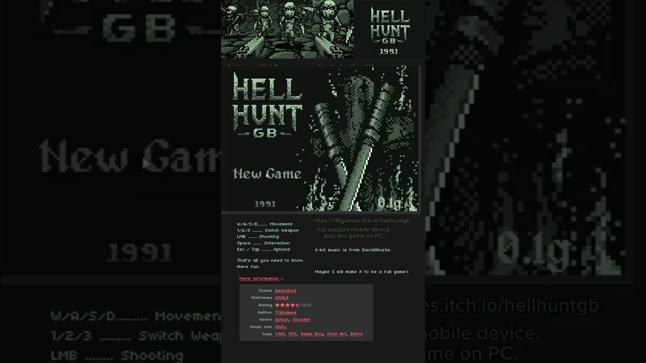 bermain game "Hell Hunt GB 1991" online 