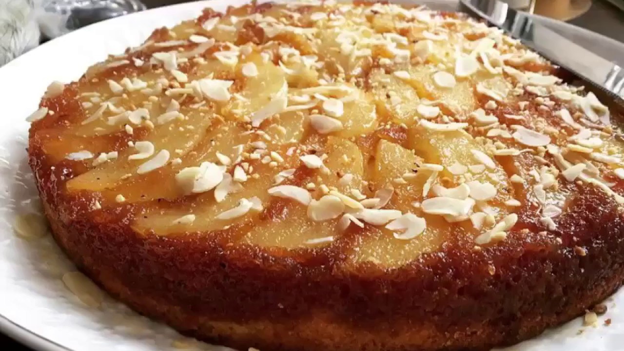 Gateau Renverse Aux Poires كيكة مقلوبة بالاجاص والكراميل Youtube