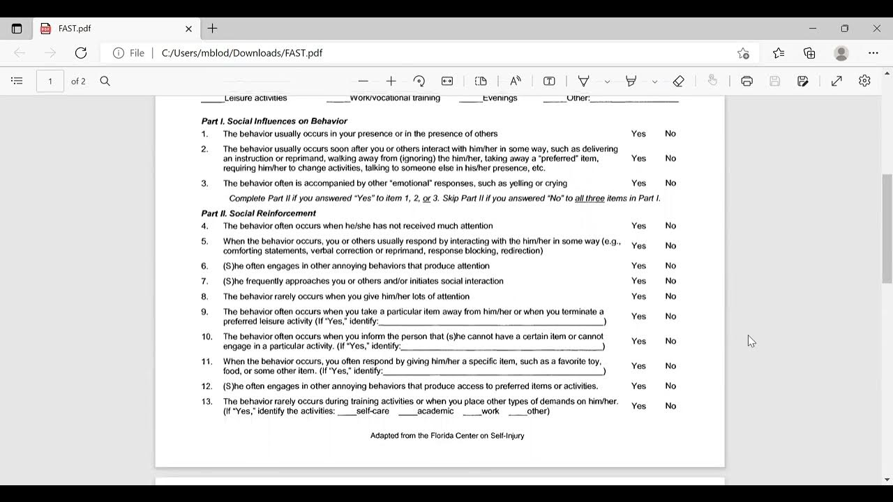 Functional Assessment Screening Tool (FAST) YouTube