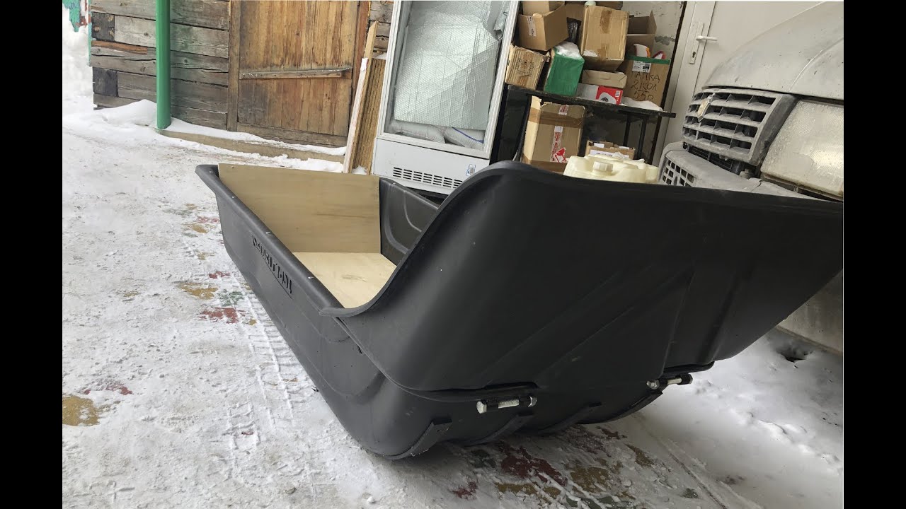 Усиление дна саней для снегохода, установка направляющих - YouTube