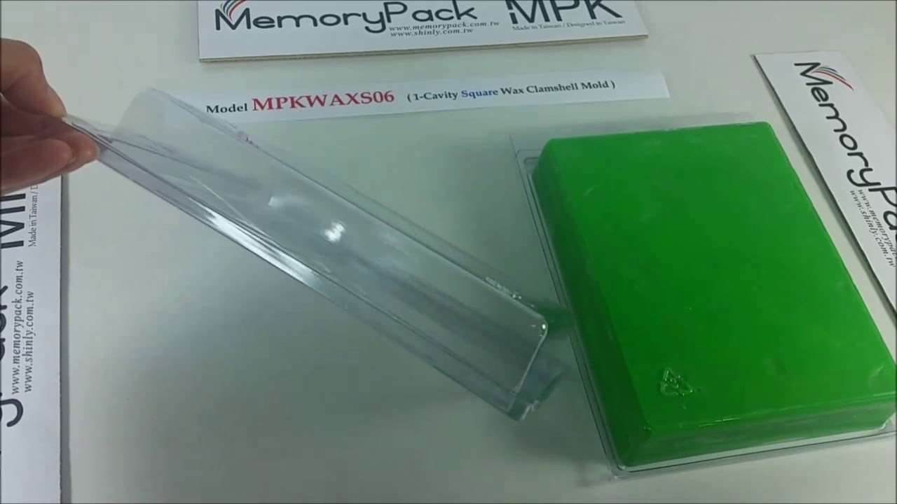 MPKWAXS06 rectangle wax fragrance brick clamshell mold ( www.memorypack.com.tw/wax-molds.html )