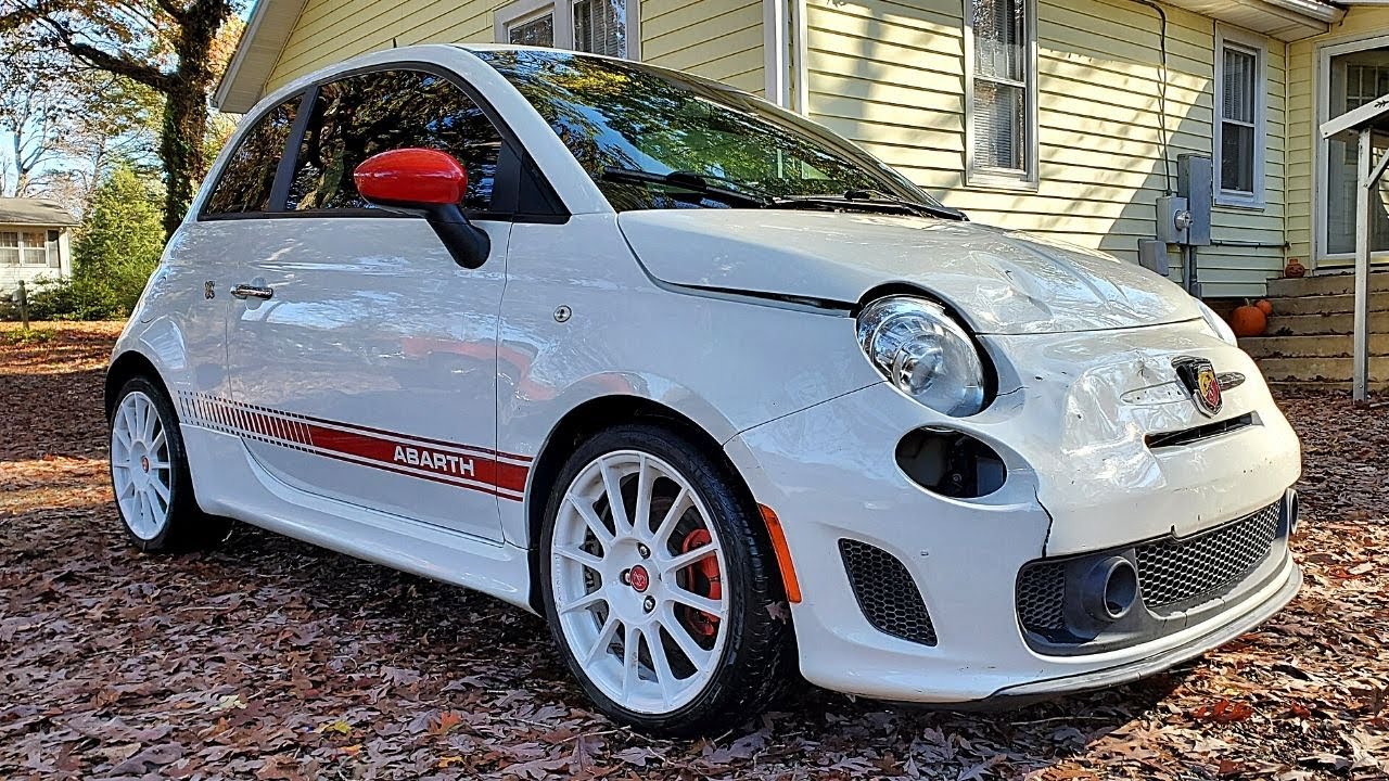 Salvage Fiat 500 Abarth Turbo Project - Front End Straightening And First Drive
