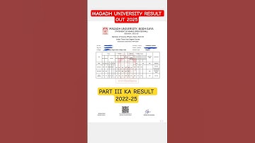 Magadh University Part 3 Result 2022-25 | Magadh University Part 3 Result 2025 #magadhuniversity​