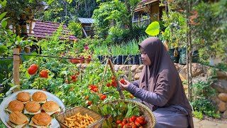 Hidup di Desa, Gak usah ke resto, bikin aja burger di rumah panen tomat & seladanya di kebun sendiri