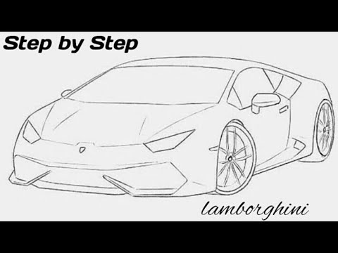 How to draw a Lamborghini car - step by step ||  VERY EASY || Aarnav Chaudhary