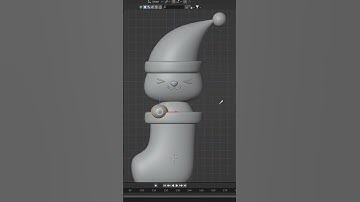 3D Modeling a cozy Christmas bunny in a Santa hat Blender Progress Timelapse