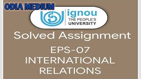 EPS 07 IGNOU SOLVED ASSIGNMENT 2020 ODIA MEDIUM