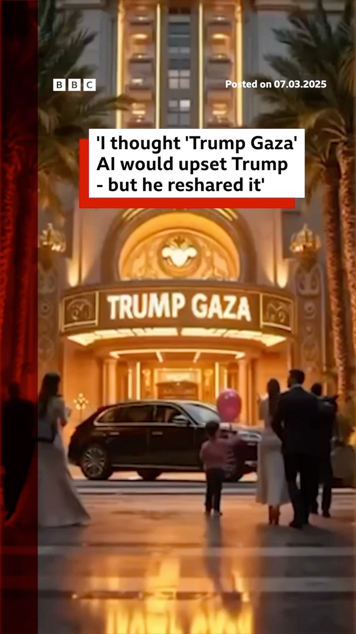 Solo Avital said his viral 'Trump Gaza' AI video was intended as satire between friends. #BBCNews