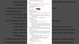 How To Write A Race Plan