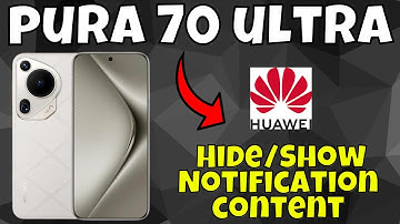Huawei Pura 70 Ultra Lock Screen Notifications Settings || Hide/Show Notification content