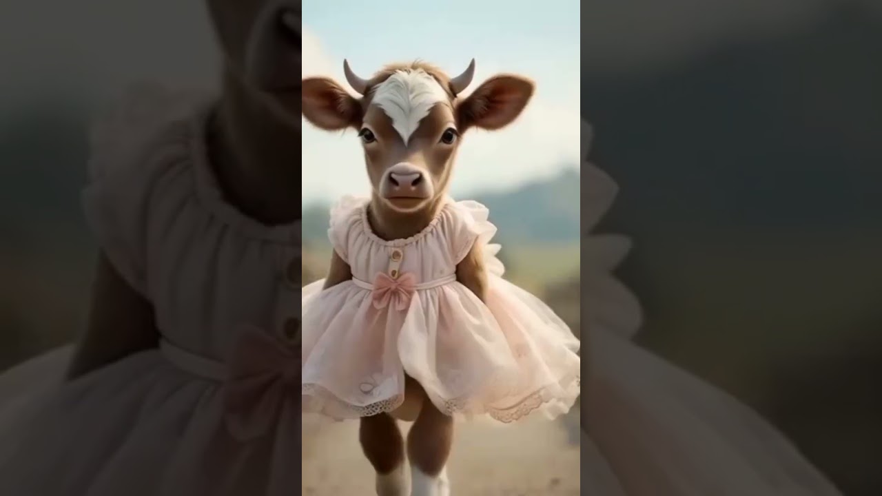Baby cow fashion show 