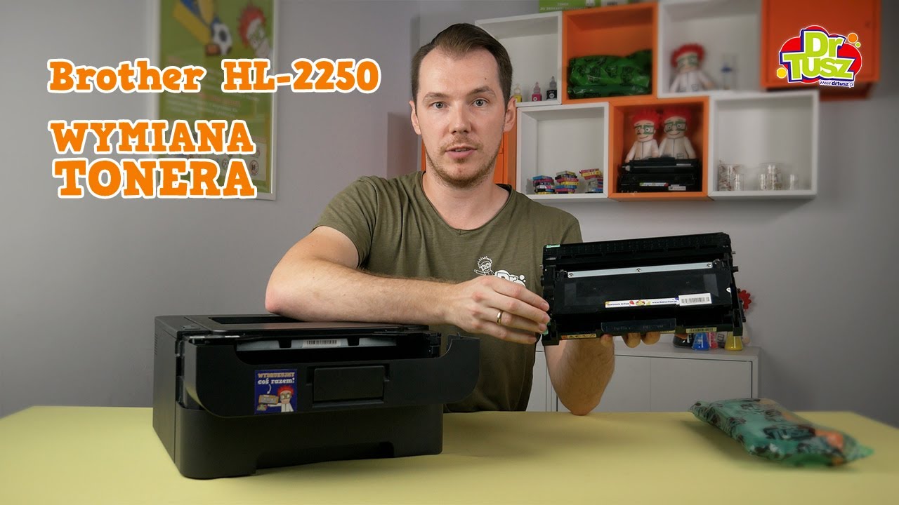Jak wymienić toner w drukarce Brother HL-2250? | DrTusz.pl - YouTube
