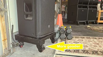 New DIY-made / bedlined roll-around speaker stand dollys (with lockable casters)