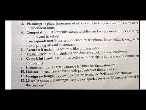 Functions And Structure of a Travel Agency And Tour Operator | 1st sem