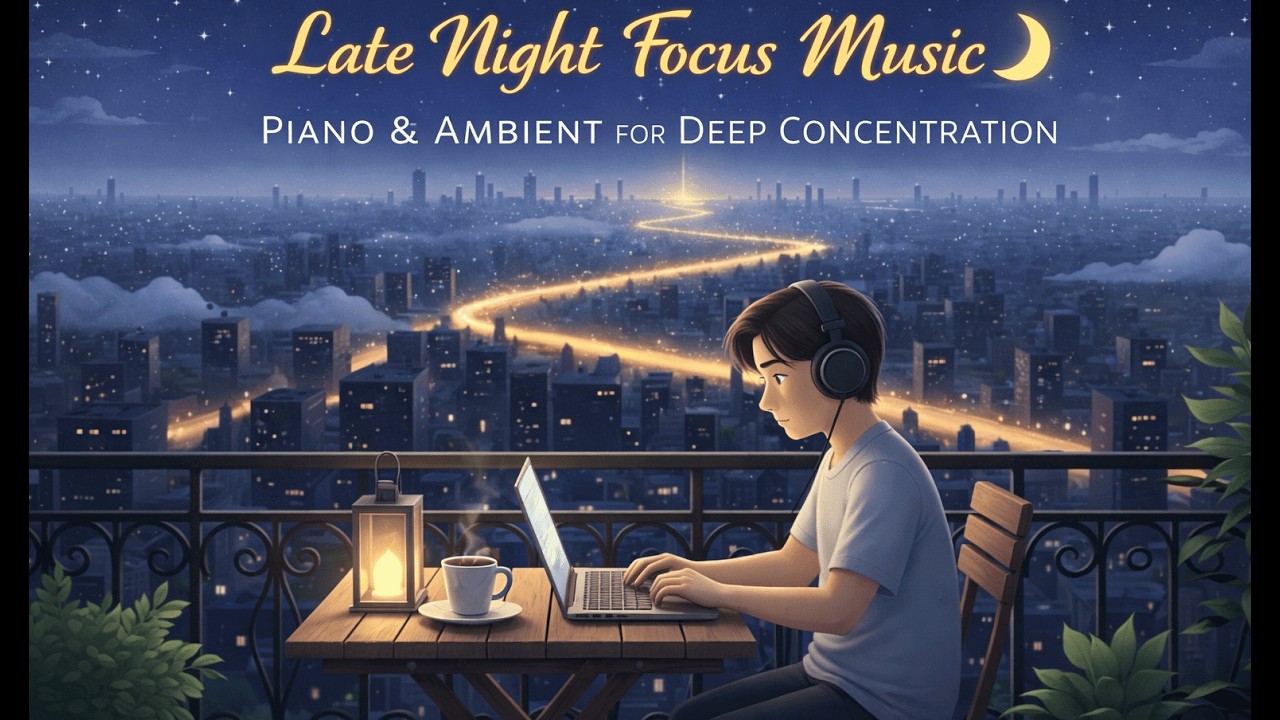 Late Night Focus Music 🌙 Piano & Ambient for Deep Concentration