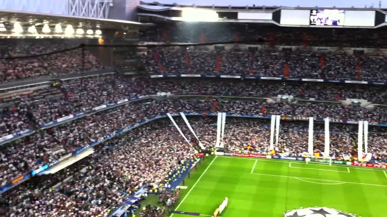 Pre kick off in the Bernabeu