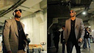Walk-ins: Kobe Bryant \& LeBron James Before Their Final Matchup
