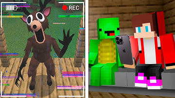 JJ and Mikey Got Scary 99 NIGHTS on a Hidden Camera in Minecraft - Maizen