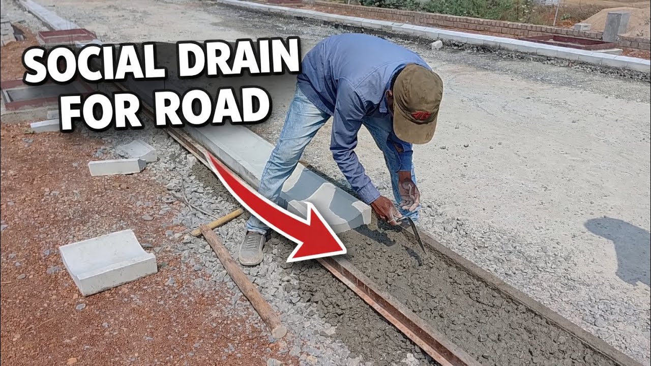 Road Social Drain Installation | Road Water Drainage | Source Drain Channel for Road Water