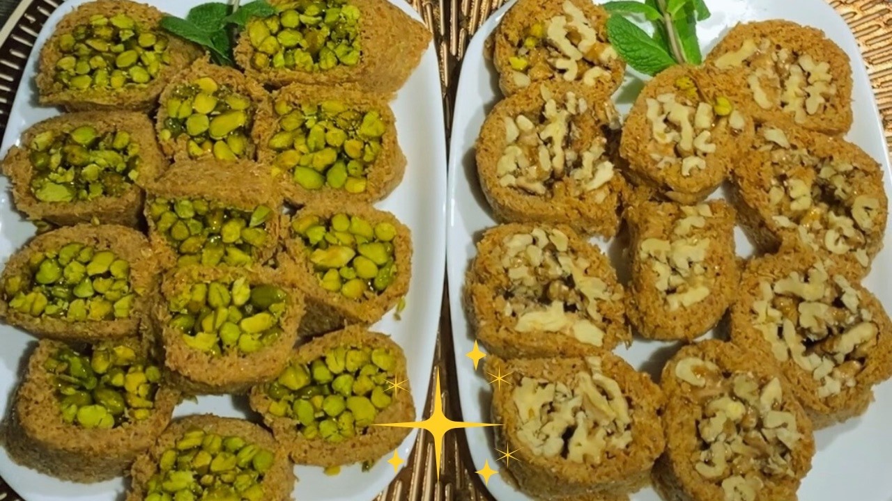 Golden #Kunafa_Rolls: Oriental Feeling at home! Crispy Homemade, and Easy to make, Luxury Dessert!