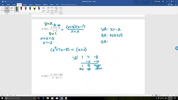 Rational Functions and Asymptotes (Sect 4.1) Graphs of Rational Functions (Sect 4.2) part 1