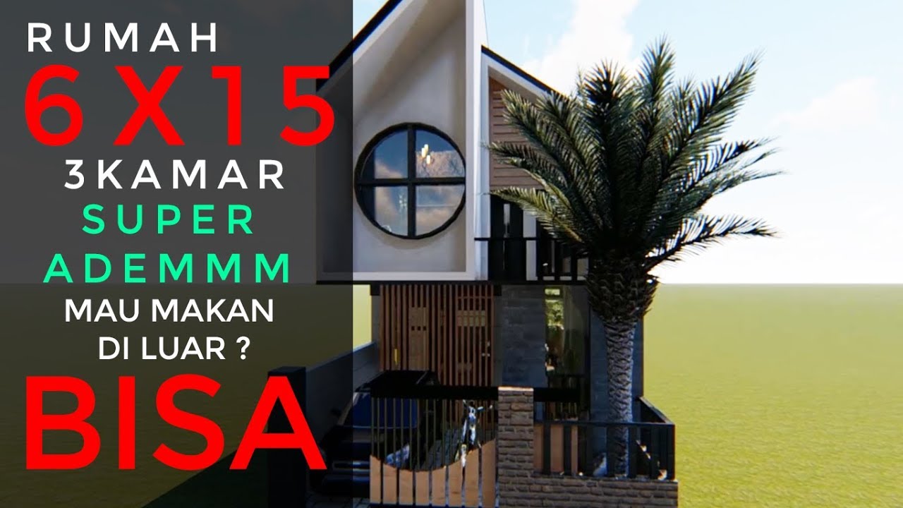 Desain rumah  6x15 ruangan terbuka  DAPUR  UNIQQQ SERASA 