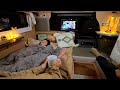 【車中泊】超快適！旅の拠点に便利なSA車中泊｜6歳のバースデー旅｜キャンピングカー車中泊