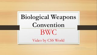 Biological Weapons Convention |BWC|