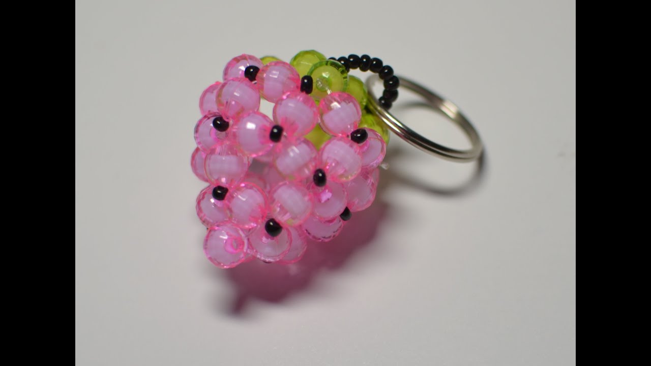 How to make a beaded Strawberry (key chain) part 2 YouTube