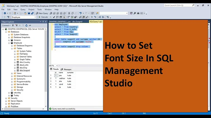 How To Increase the Font Size of SQL Server Management Studio | Hindi sql Tutorial | part 3