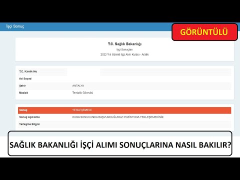 SAĞLIK BAKANLIĞI İŞKUR İŞÇİ SONUÇLARI AÇIKLANDI! SONUCUMA NASIL BAKABİLİRİM? (GÖRÜNTÜLÜ ANLATIM)