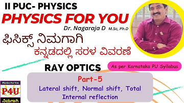 Lateral Shift, Normal shift, Total Internal Reflection, Optical Fiber | Ray Optics Part 5 | 2nd PU