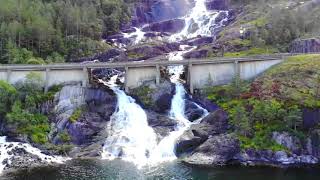 Водопад Лангфоссен (Langfossen).Норвегия.