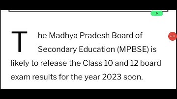 आज आएगा आपका रिजल्ट 2023 MP board/mp board result 2023 kab aayega